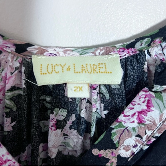Anthropologie Lucy & Laurel Boho Dainty Floral Blouse Size 2X Feminine Springy - Picture 2 of 9